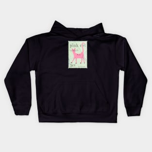 Pink Cat Stamp Kids Hoodie